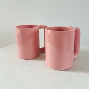 Vintage‎ Kasen Cup Solid Pink Plastic 16oz Coffee Mug Made In USA Peter Pan Ind